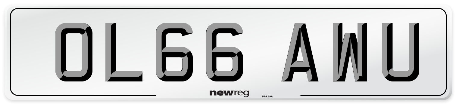 OL66 AWU Number Plate from New Reg